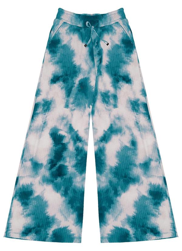 Vista 2 Calça Juvenil Pantalona em Ribana Canelada Verde MINTY MINTY