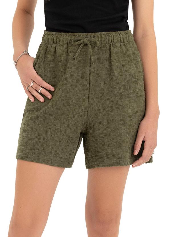 Vista 2 Short Amplo Texturizado Teen Verde Militar Malwee Kids Malwee Kids