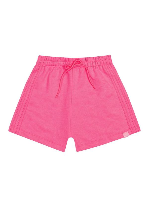 Vista 2 Short Básico em Moletom Juvenil Rosa Gloss Gloss