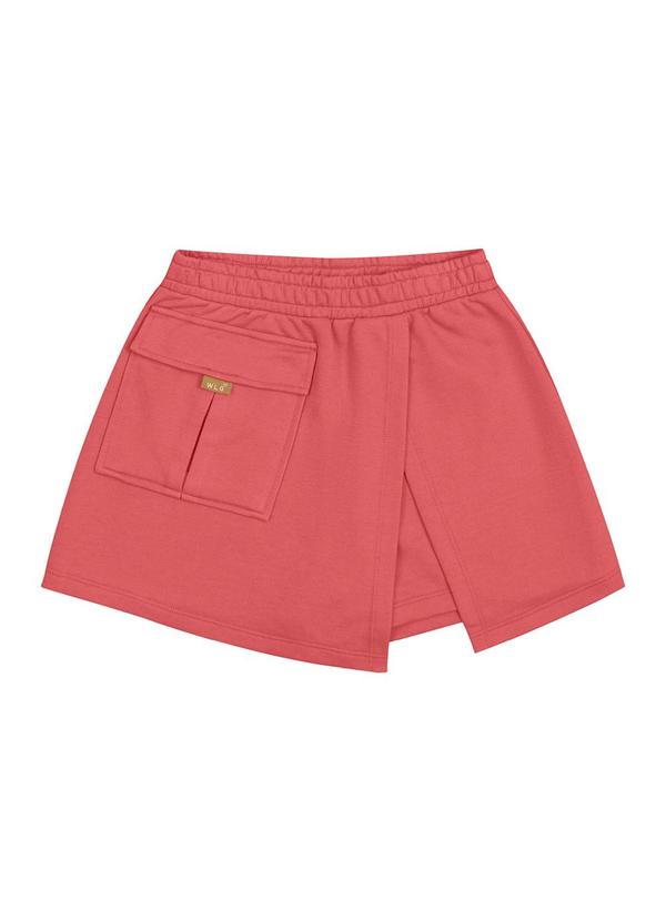 Vista 2 Short-Saia Básico em Moletom Juvenil Laranja Gloss Gloss