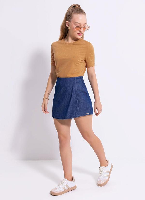 Short Saia em Jeans Azul