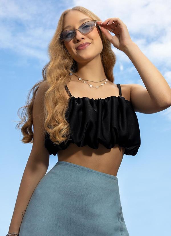 Vista 2 Short Saia em Jeans Azul Cativa Teen Cativa Teen