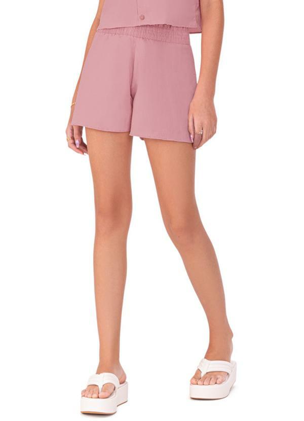 Vista 2 Short Teen Menina em Tricoline Amora Amora