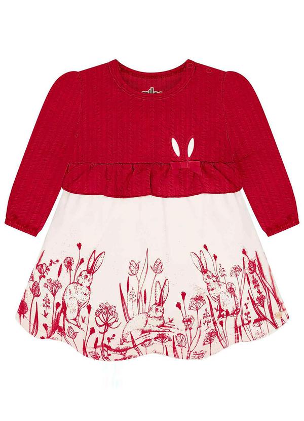 Vestido Bebê Menina Estampa Vermelho