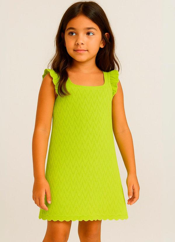 Vestido Infantil em Tricot Verde