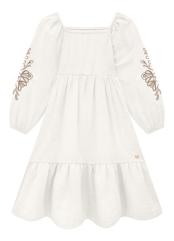 Vestido Infantil Menina Bordado Off White