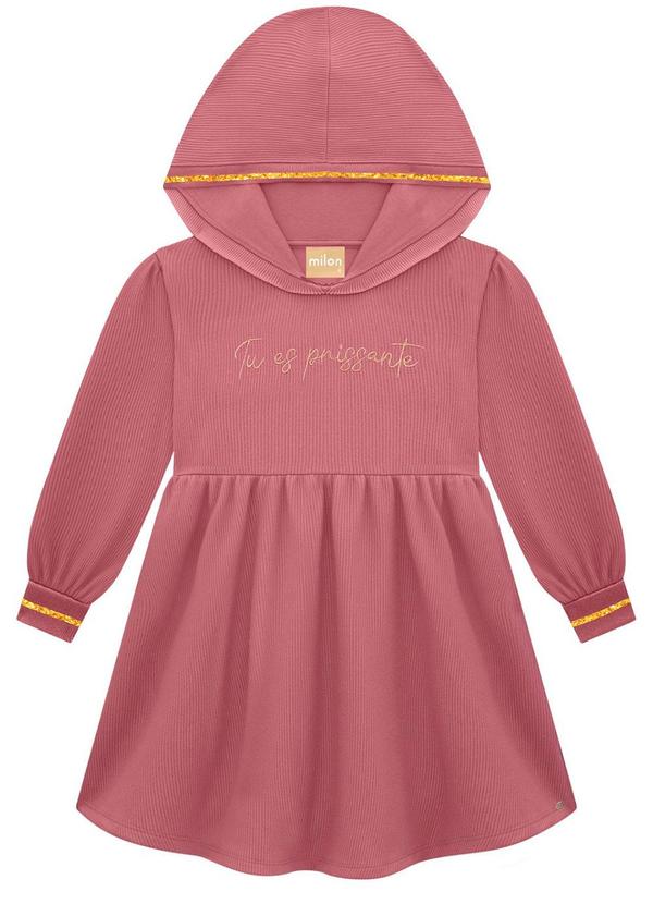 Vestido Infantil Menina Bordado Rosa