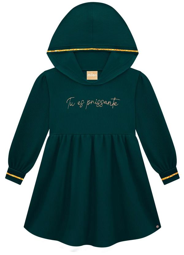 Vestido Infantil Menina Bordado Verde