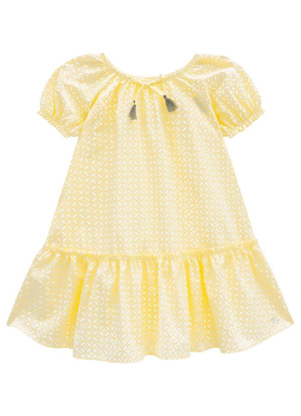 Vestido Infantil Menina Estampa Amarelo