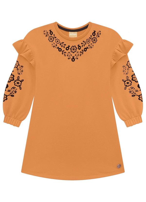 Vestido Infantil Menina Estampa Marrom
