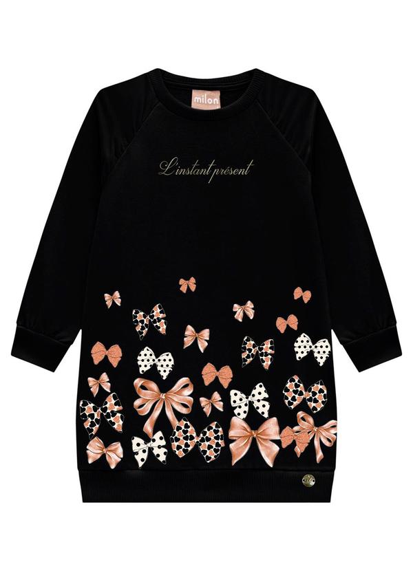 Vestido Infantil Menina Estampa Preto