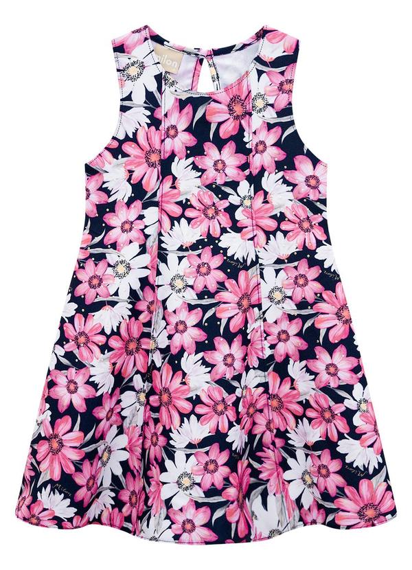 Vestido Infantil Menina Flores Azul
