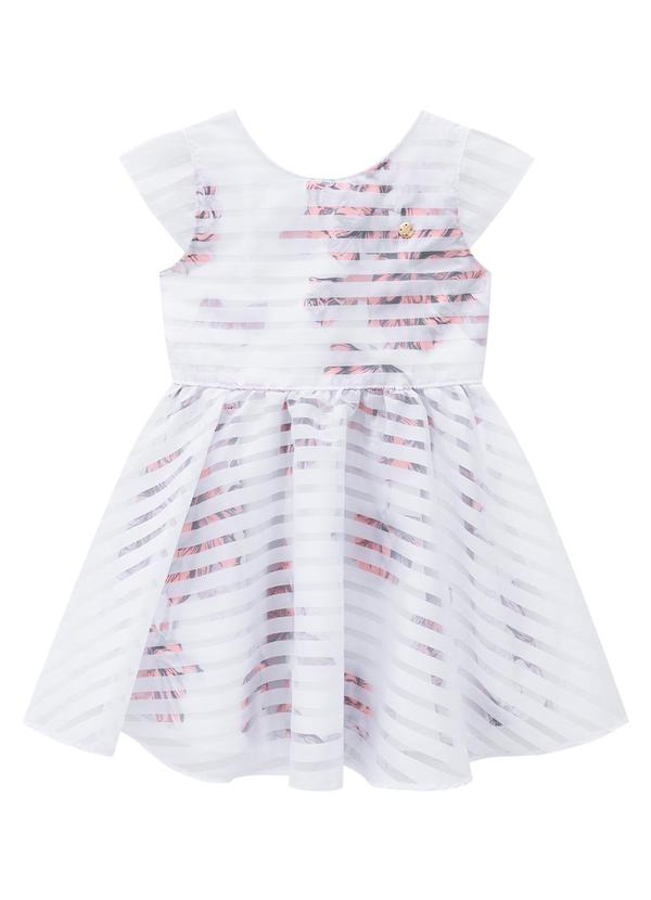 Vestido Infantil Menina Flores Branco