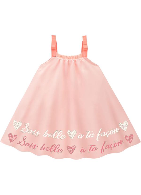 Vista 2 Vestido Infantil Menina Lettering Rosa Kyly Kyly