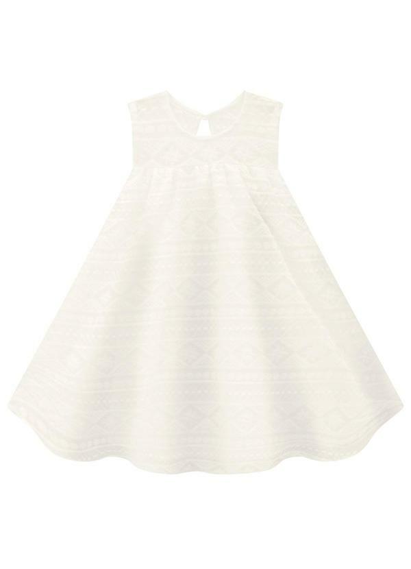 Vista 2 Vestido Infantil Menina Off White Milon Milon
