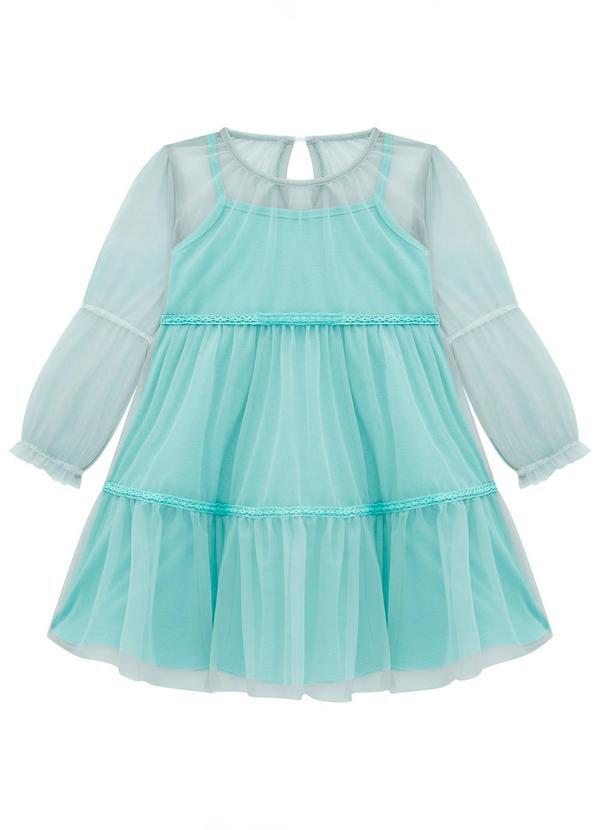 Vestido Infatil Menina em Poliamida Verde
