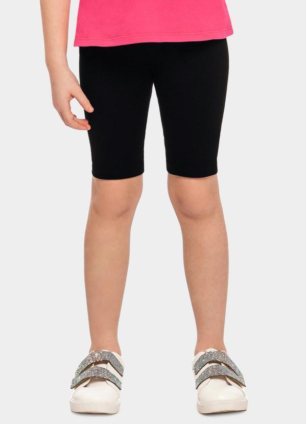 Bermuda Ciclista Cotton High Preto
