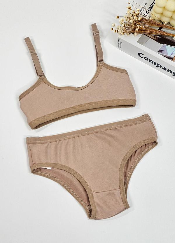 Conjunto Infantil sem Bojo Bege