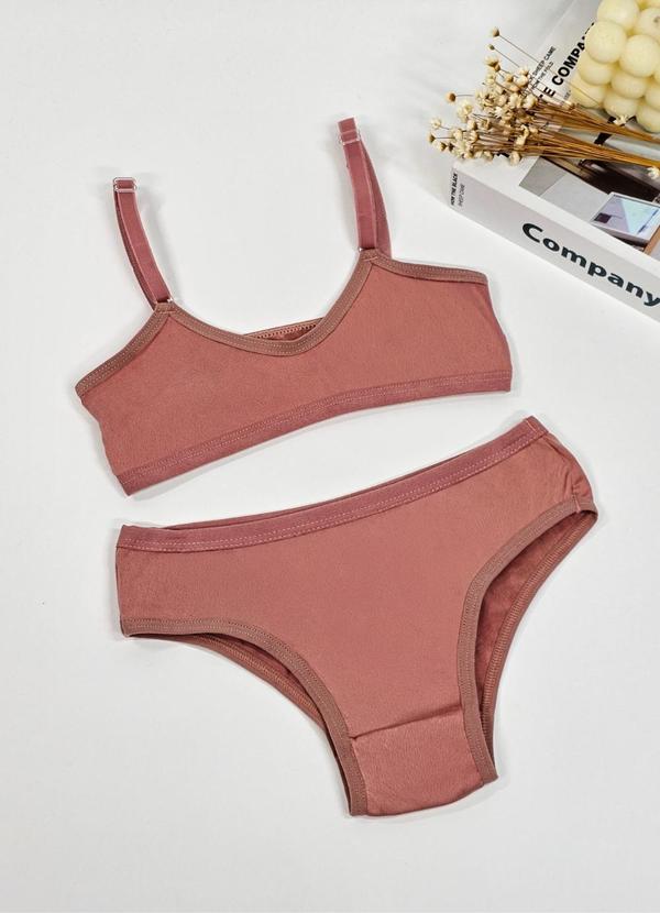Conjunto Infantil sem Bojo Rosa