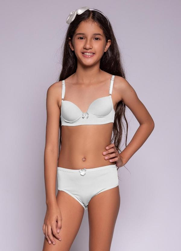 Conjunto Juvenil com Bojo Tanga Branco