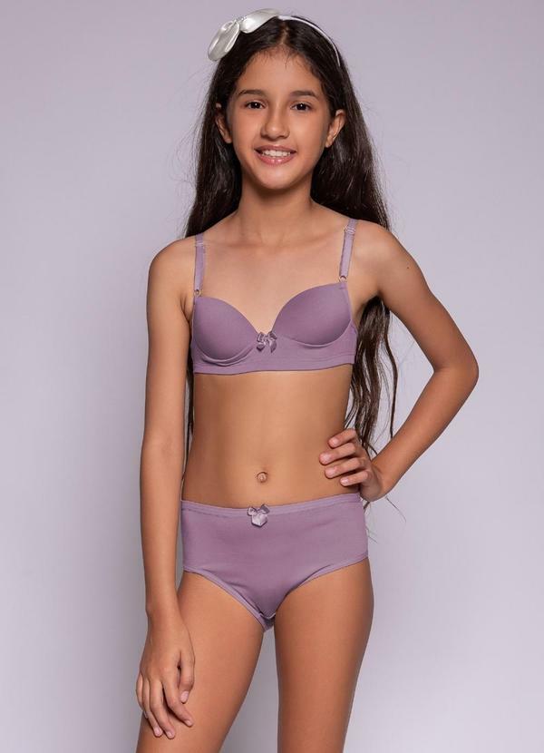 Conjunto Juvenil com Bojo Tanga Roxo