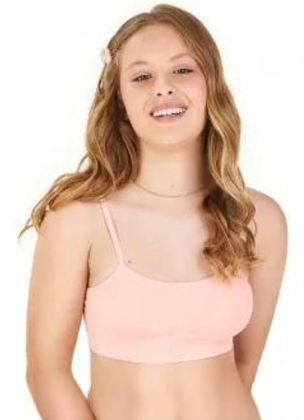 Top Teen com Bojo RemovÃvel sem Costura Rosa