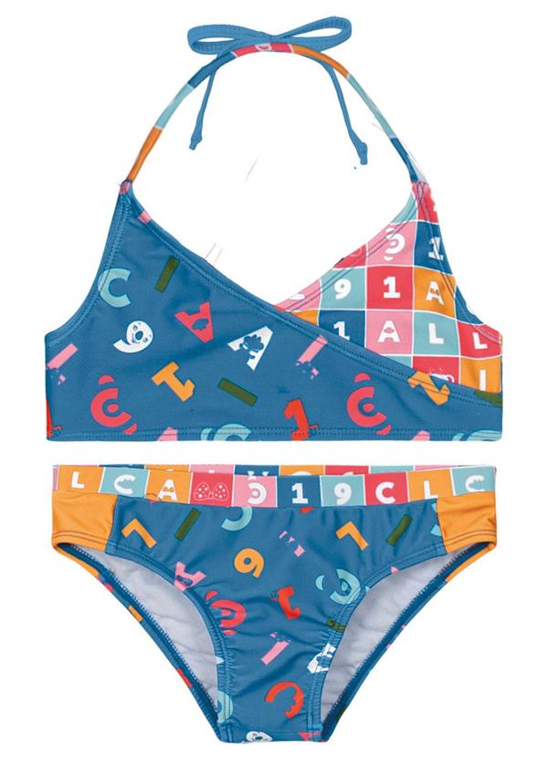 Biquíni com Fecho Infantil Azul