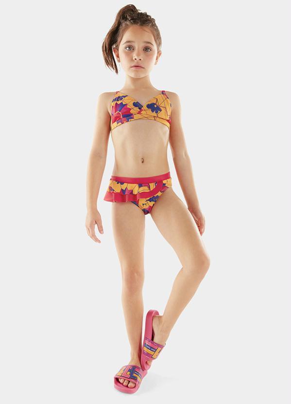 Biquíni com Fecho Infantil MeninaAmarelo