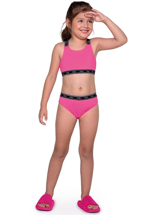 Vista 2 Biquíni com Proteção Solar Infantil Rosa Marisol Marisol