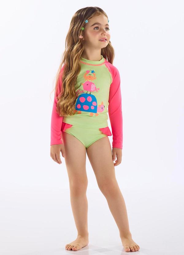 Biquíni Infantil Poliéster Fps +50 Verde
