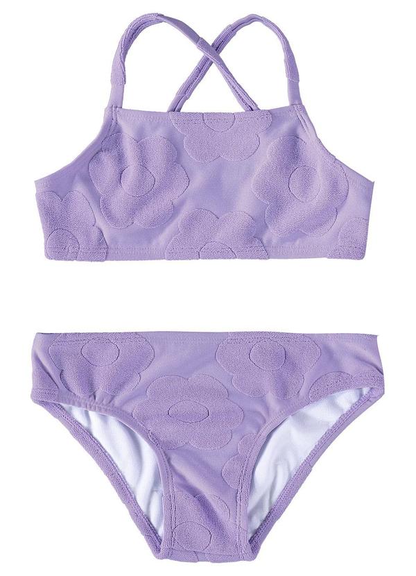 Biquíni Lilás Malha Uv50+ Texturizada Menina