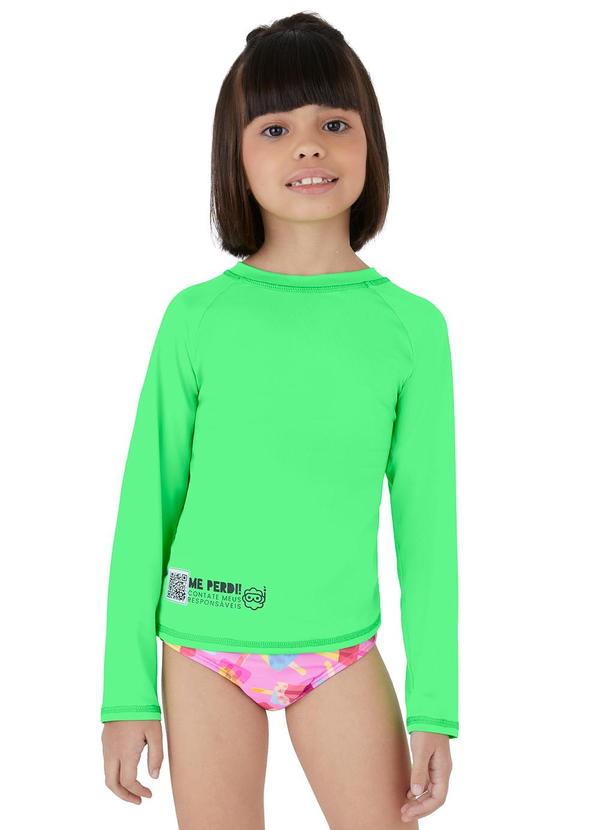 Vista 2 Camiseta Infantil Malha Uv50 Verde Neon Malwee Kids Malwee Kids
