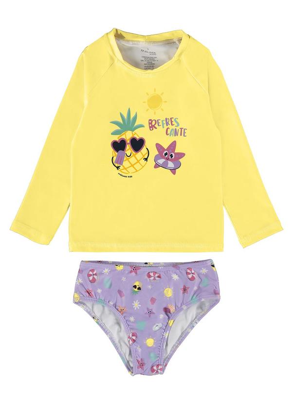 Vista 2 Conjunto Amarelo Abacaxi Tropical Uv Menina Malwee Kids Malwee Kids
