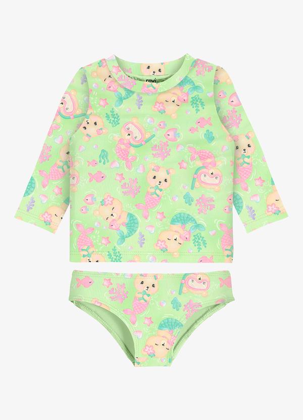 Conjunto Bíquini Camiseta e Calcinha Verde