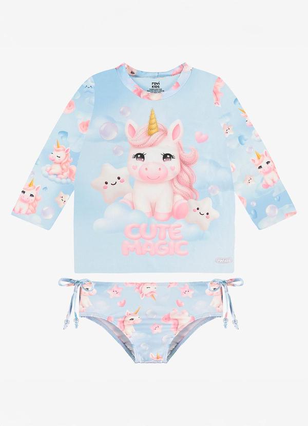 Conjunto Bíquini Infantil Proteção Uv Azul
