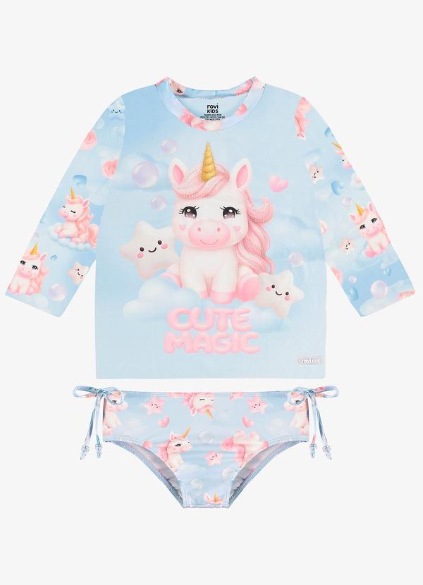 Conjunto Bíquini Infantil Proteção Uv Azul