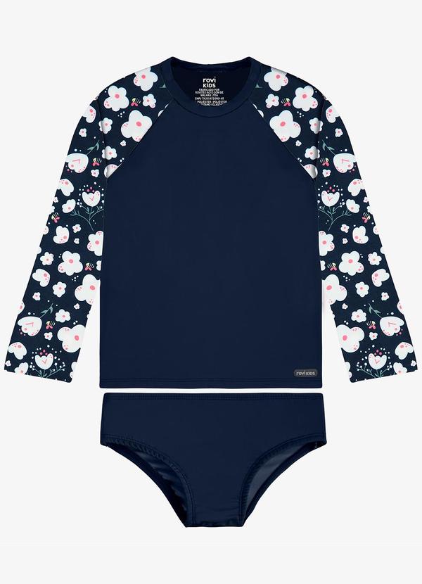 Conjunto Bíquini Infantil Proteção Uv Azul