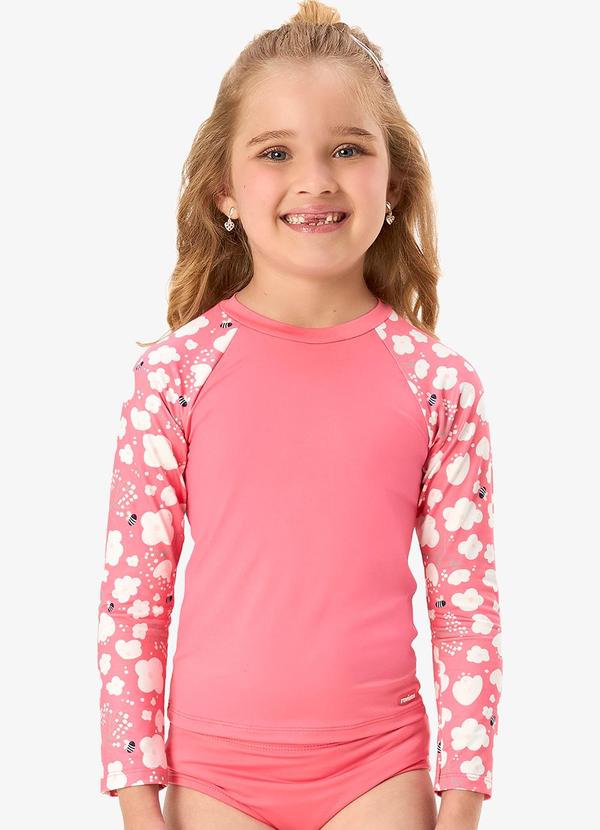 Conjunto Bíquini Infantil Proteção Uv Rosa