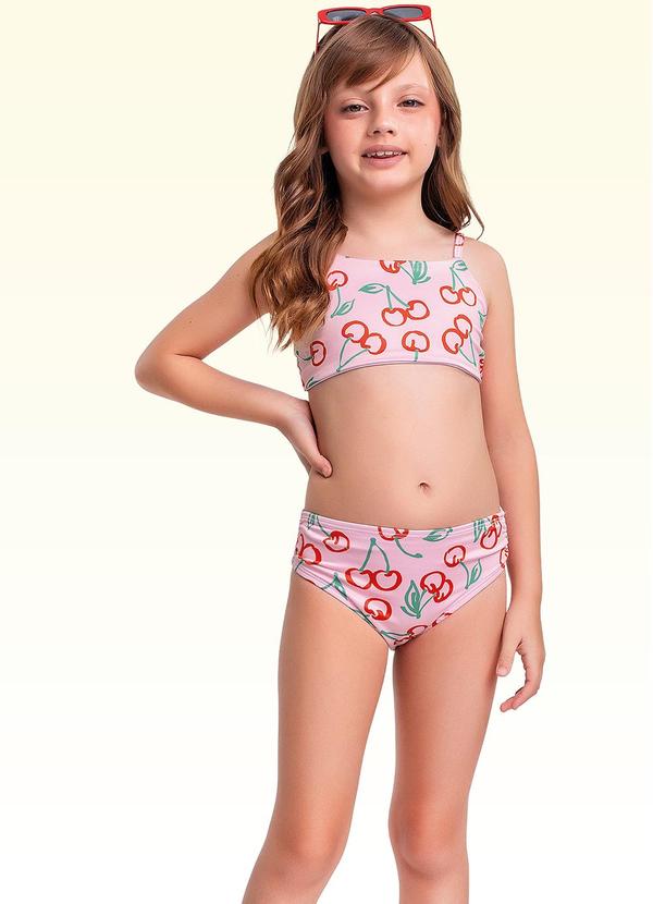 Conjunto Biquíni Moda Praia Rosa