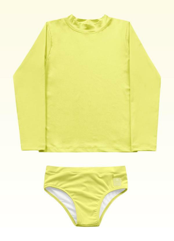 Conjunto Blusa e Calcinha Moda Praia Amarelo