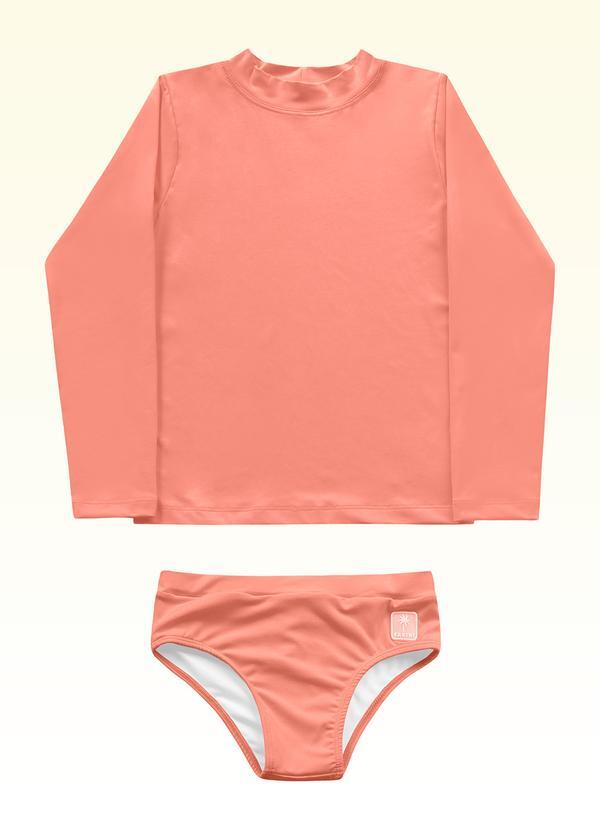 Conjunto Blusa e Calcinha Moda Praia Laranja