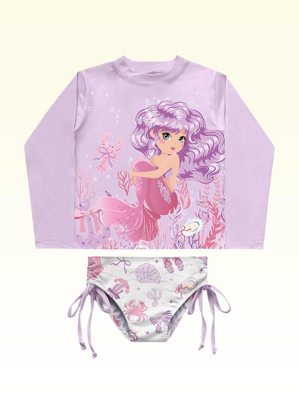 Conjunto Blusa e Calcinha Moda Praia Roxo