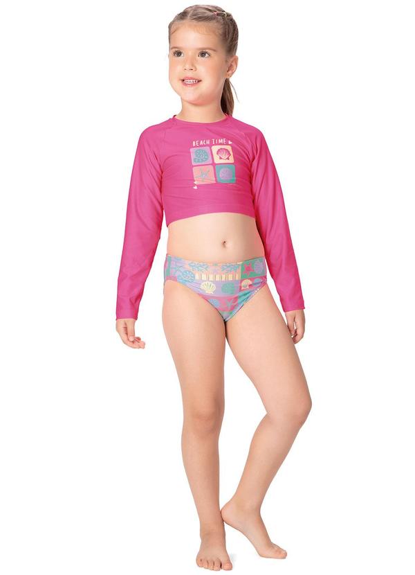 Conjunto Conchas Malha Uv Rosa