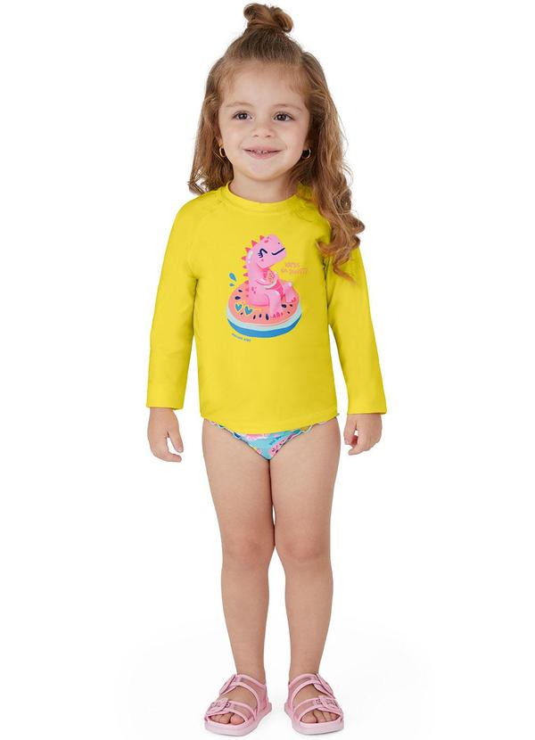 Conjunto Dino Malha Uv Amarelo