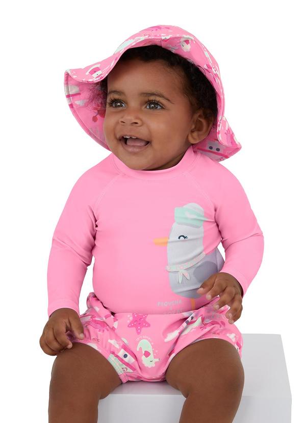 Vista 2 Conjunto Chapéu e Calcinha Rosa Malwee Kids Malwee Kids