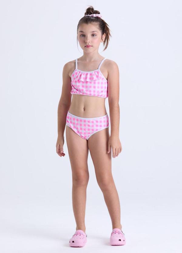Vista 2 Conjunto Praia Infantil Uv50+ Rosa VIDA COSTEIRA VIDA COSTEIRA