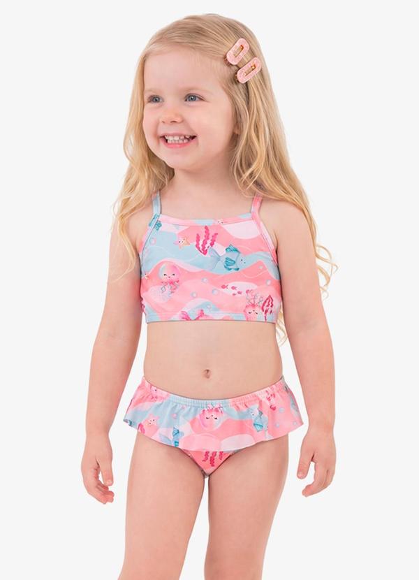 Conjunto Verão Menina Biquíni Rosa