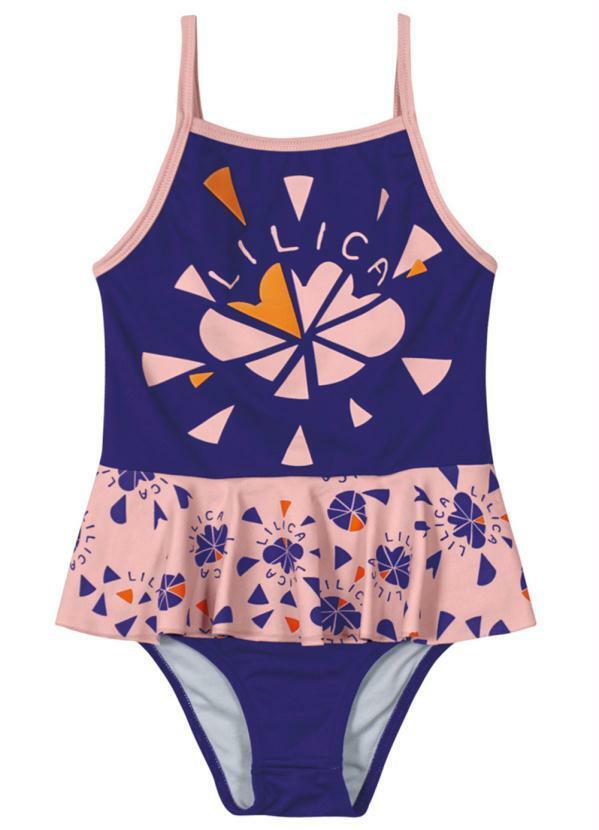 Vista 2 Maiô com Proteção Solar Infantil Azul Lilica Ripilica Lilica Ripilica