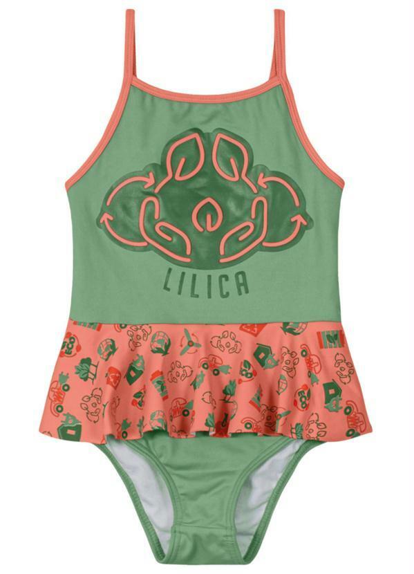 Vista 2 Maiô com Proteção Solar Infantil Verde Lilica Ripilica Lilica Ripilica