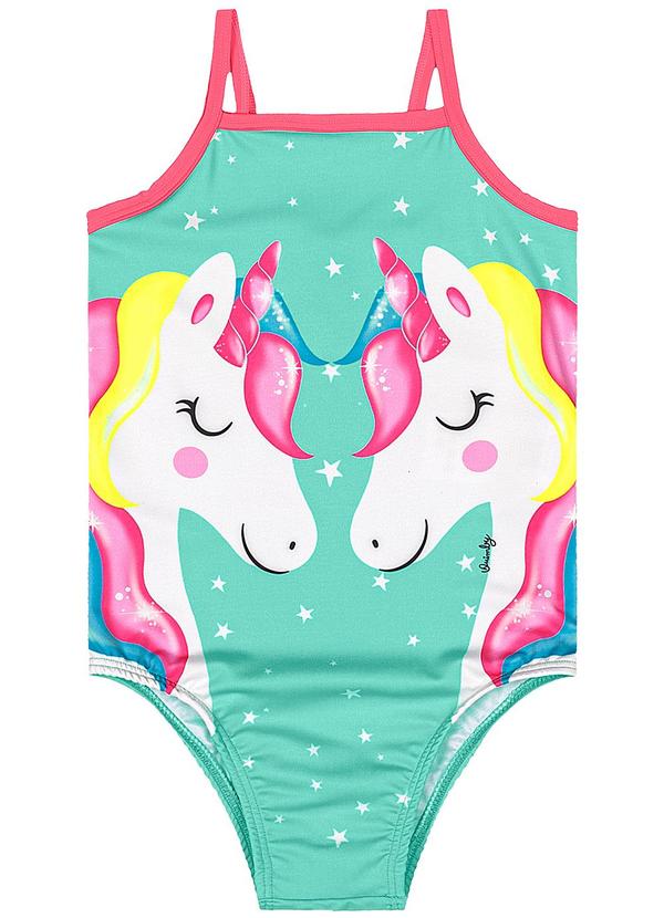 Maiô Infantil em Malha Uv Dry Rosa